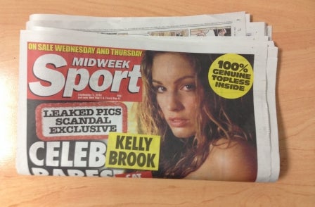 Exclusive topless pics of celebrities hacked from iCloud revealed by Midweek Sport (not actual pics)